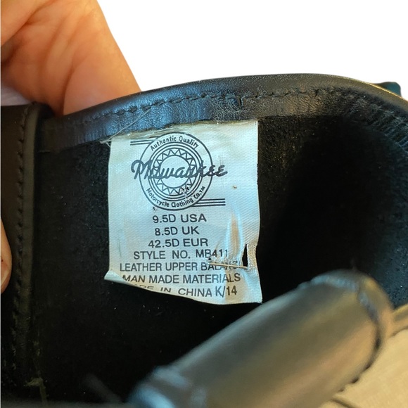 Milwaukee Black Leather Motorcycle Boots Steel Toe Size 9.5D - Picture 10 of 10